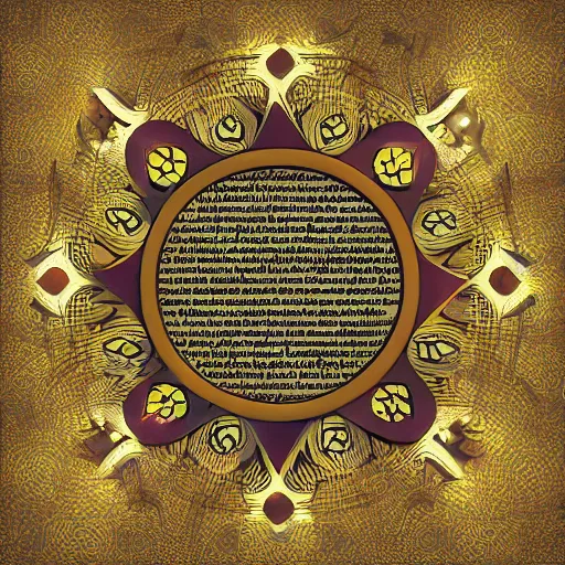 Image similar to glowing king's scroll paper floating in the air, in the style of digital artwork