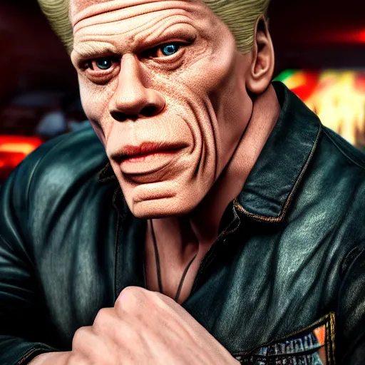 Prompt: the lovechild of john cena ron perlman steve buscemi and christopher walken, realistic, hyperrealistic, 8 k resolution, hd quality, very detailed, highly detailed, intricate details, real life, real world, trending on artstation, 7 0 s photo