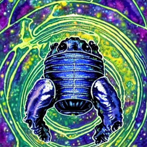 Image similar to the alien cosmic psychedelic tardigrade that awaits you at the end of all of space and time