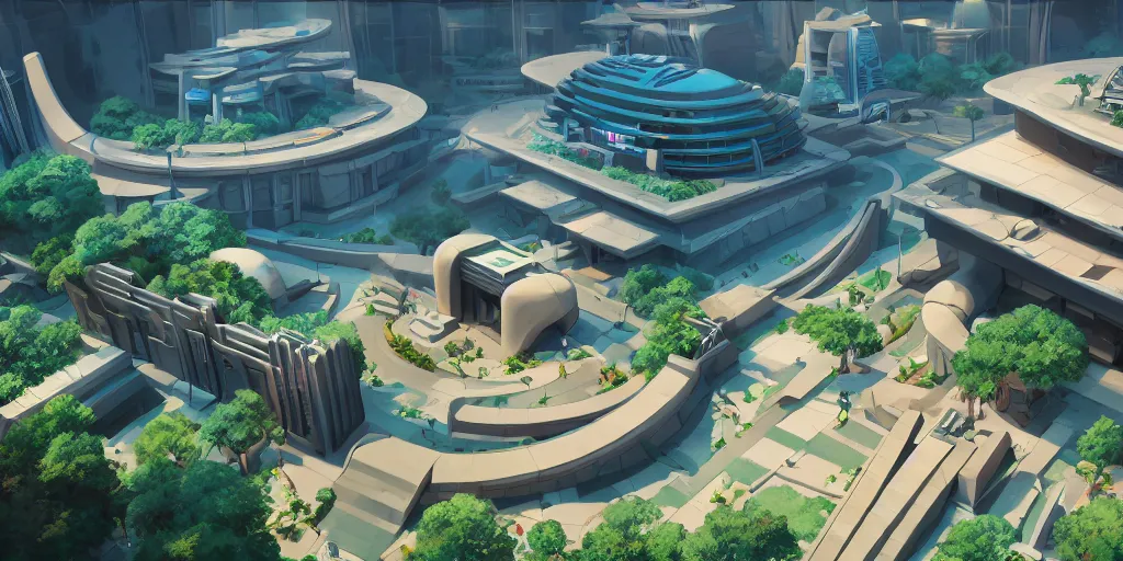 Prompt: a wholesom animation key shot of a futuristic egyptian park plaza, by studio ghibli, animation, sharp, rendered in unreal engine 5, focused, anime key art by greg hildebrandt and tim hildebrandt, bloom, dramatic lighting