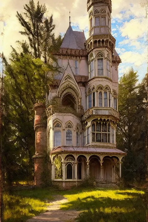 Image similar to ( ( ( ( ( ( ( ( ( ( ( gothic revival castle ) ) ) ) ) ) ) ) ) ) ) painted by solomon joseph solomon and richard schmid and jeremy lipking!!!!!!!!!!!!!!!!!!!!!!!!!!!!