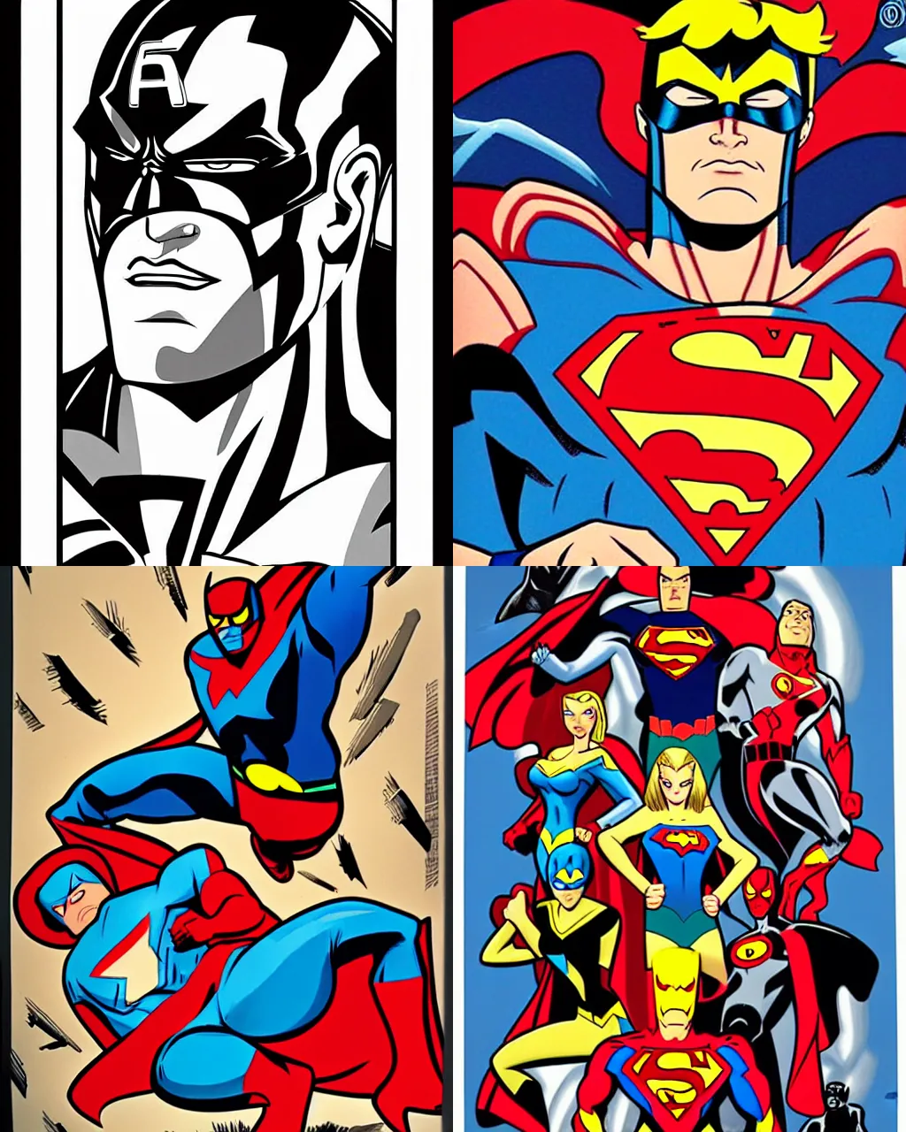 Prompt: superhero portrait by bruce timm, masterpiece, detailed