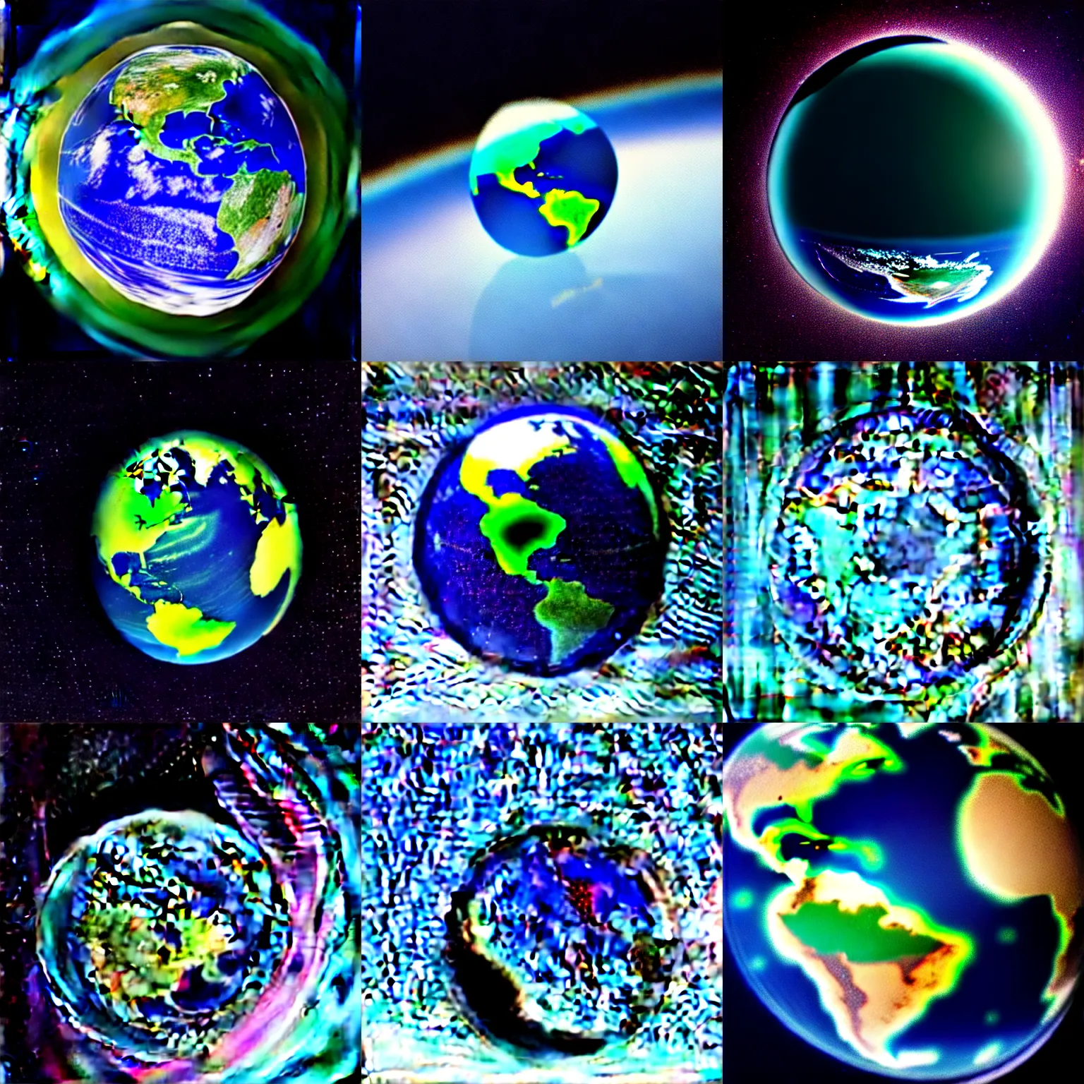 Prompt: photo of a planet earth made from glass