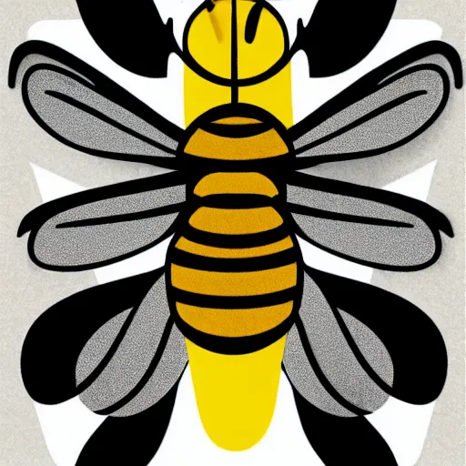 Image similar to a bee in the style of bauhaus, symmetric,