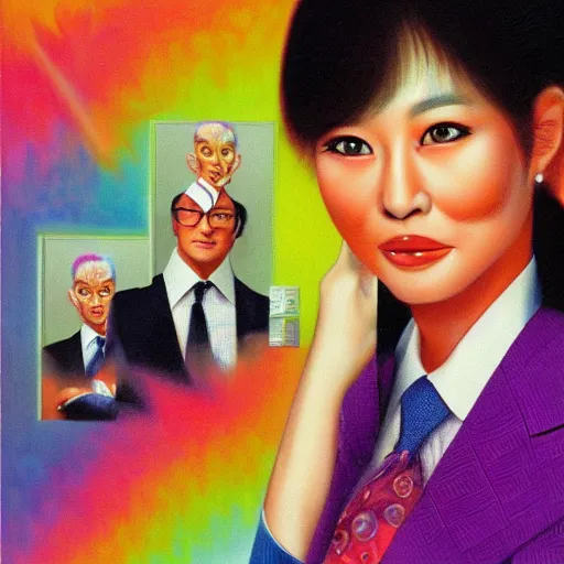 Prompt: professional corporate portrait art by Noriyoshi Ohrai and Lisa Frank