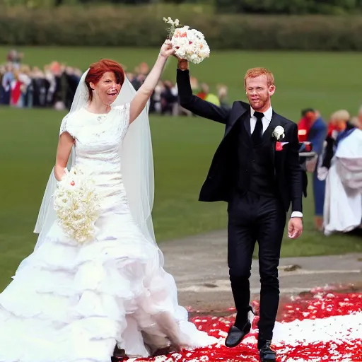 Prompt: jenson button and paul scholes getting married