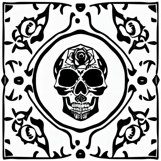 Image similar to rose n skull tattoo vector art