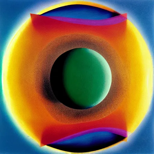 Image similar to joyful, playful by willi baumeister, by oskar fischinger. body art. using data from a nasa exoplanet space telescope, scientists discovered a jupiter - like world 3 7 9 light - years from earth, orbiting a star similar to our sun.