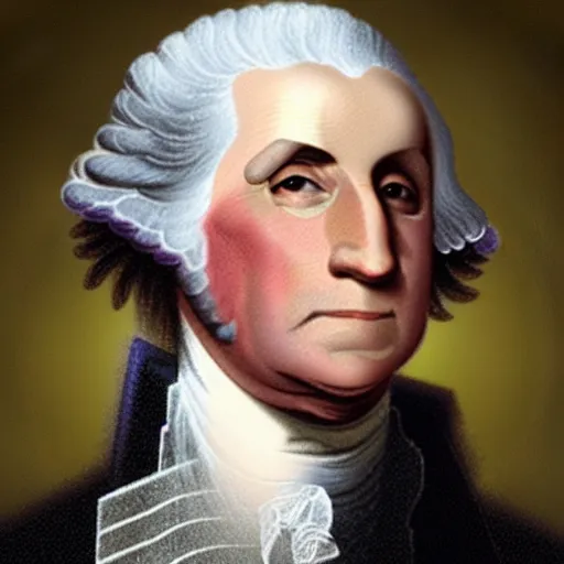 Prompt: george washington with a purple mohawk