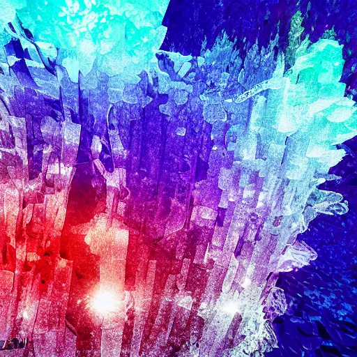 Image similar to islife tearing submerged transparent crystallidigitalart