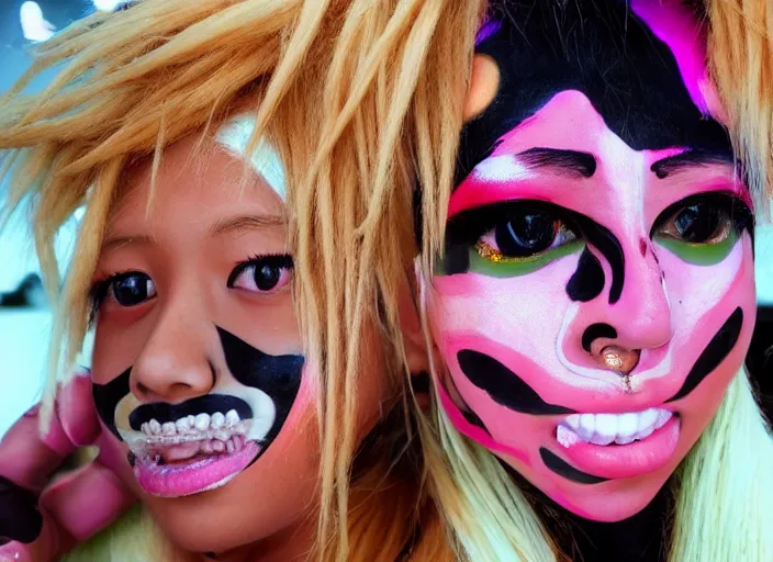 Prompt: a selfi photo of the most beautiful ganguro in harajuku, photorealistic, 8K HD