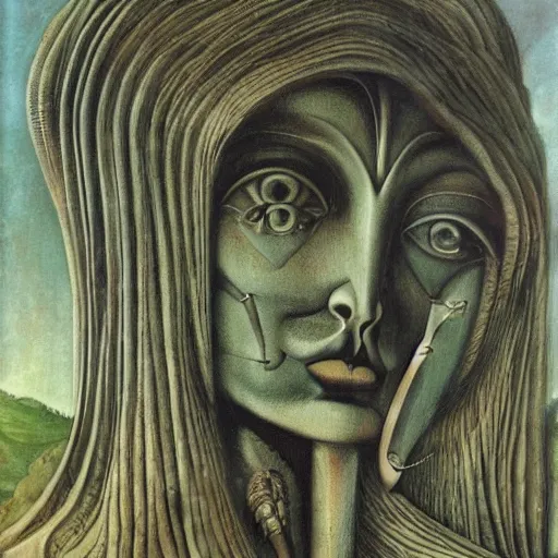 Image similar to a portrait of a character in a scenic environment by ernst fuchs and giger