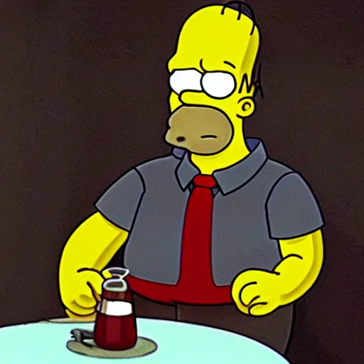 Image similar to Homer Simpson in Twin Peaks