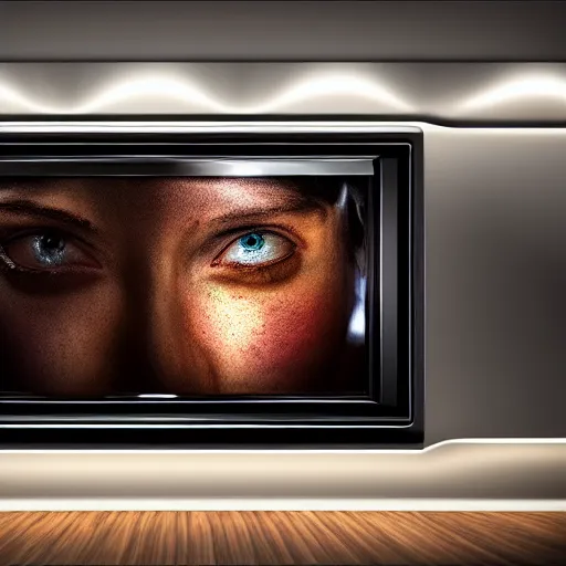 Image similar to Television, digital art , highly detailed , high contrast, beautiful lighting, award winning , trending on art station, photorealistic, 8k