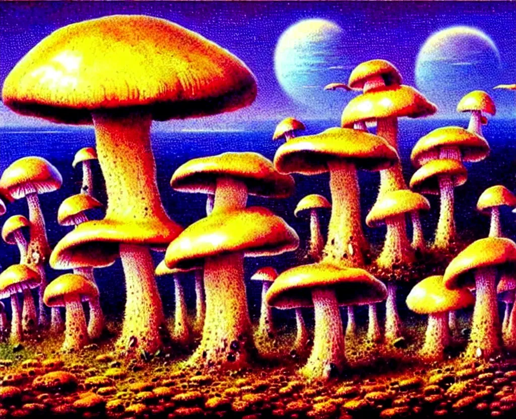 Image similar to amazing mushroom landscape by bruce pennington,