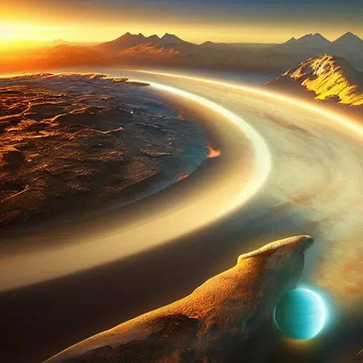 Image similar to amazing photo of a planet with three suns, digital art, by marc adamus, beautiful dramatic lighting