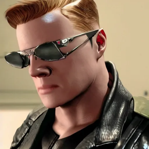 Image similar to albert wesker chewing bubble gum