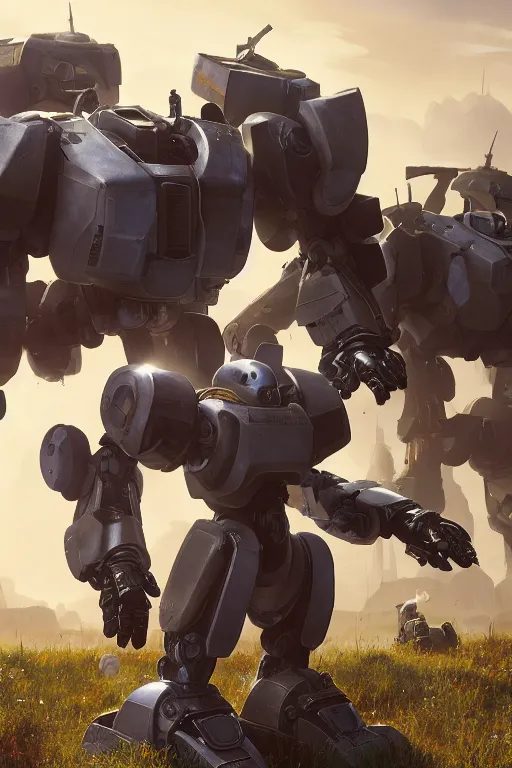 Image similar to mechwarrior 5 : mercenaries mech megaman transformer robot boss tank engine game octane render, 4 k, hd 2 0 2 2 3 d cgi rtx hdr style chrome reflexion glow fanart, global illumination ray tracing hdr fanart arstation by ian pesty by jesper ejsing pixar and disney unreal zbrush central hardmesh