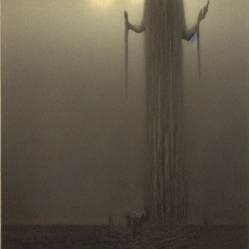 Prompt: disaster illustration, zdzisław beksinski, dark cinematic atmosphere, nightmare