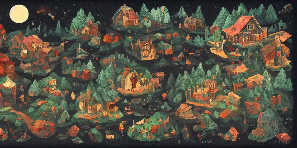 Image similar to cottagecore aesthetic on black background, organic, in gouache detailed paintings, props, stylized, 2 d sprite, kitbash, 8 k