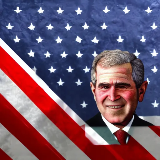 Image similar to Syrian George W Bush realistic, photo studio, HDR, 8k, trending on artstation