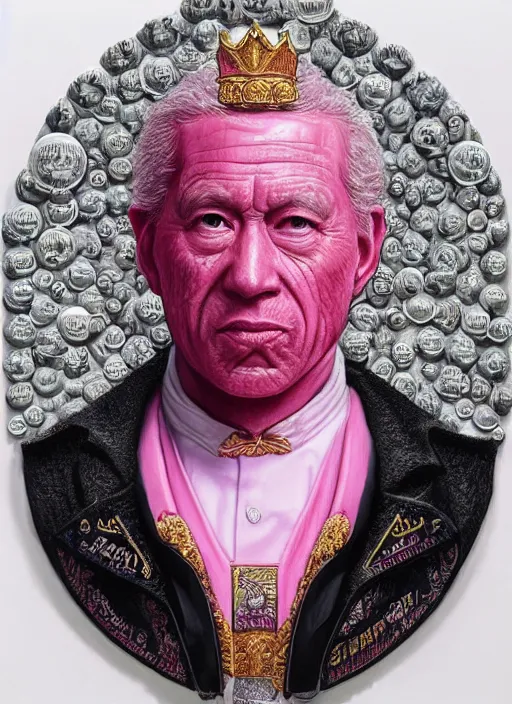 Prompt: portrait of the bubble gum emperor [ king ] made entirely of [ [ bubble gum ] ], highly detailed, intricate, by greg rutkowski, james gurney, wlop, artgerm