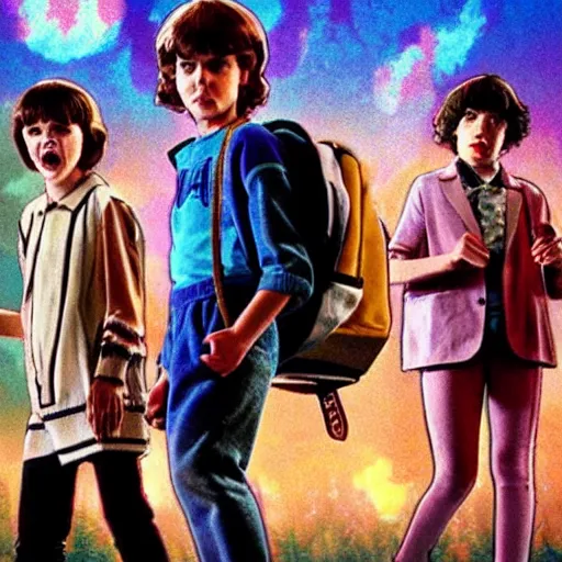 Prompt: stranger things tv show in the 1 9 8 0 s