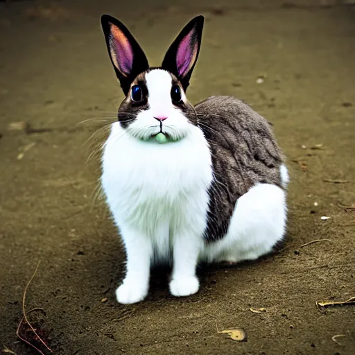 Prompt: a bunny - cat - hybrid, animal photography