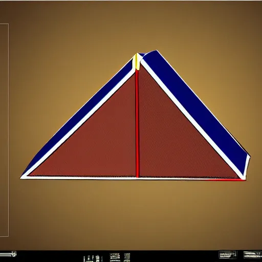 Image similar to concept art, highly - polygonal, oldschool 8 0 s pyramid!!! triangular!!! cardboard!!! soviet ussr milk pack, blue, red and white, in game pathologic 2, unreal engine,