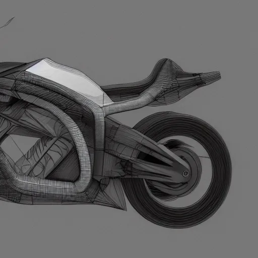 Image similar to drawing of next Gen prototype concept motorcycle, Japanese engineering, blade runner style, 3d, photorealism