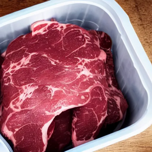 Image similar to disgusting meat in plastic tub