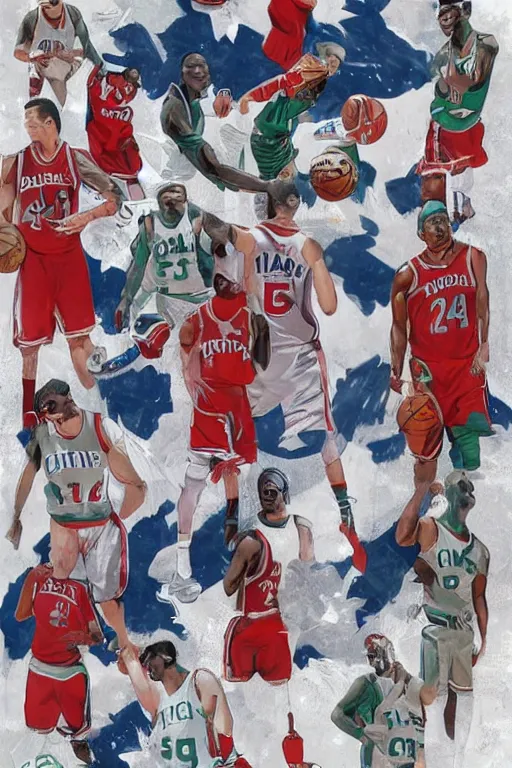 Image similar to boston celtics 4 th of july uniforms, patriotic, god bless america, concept art, red white blue green