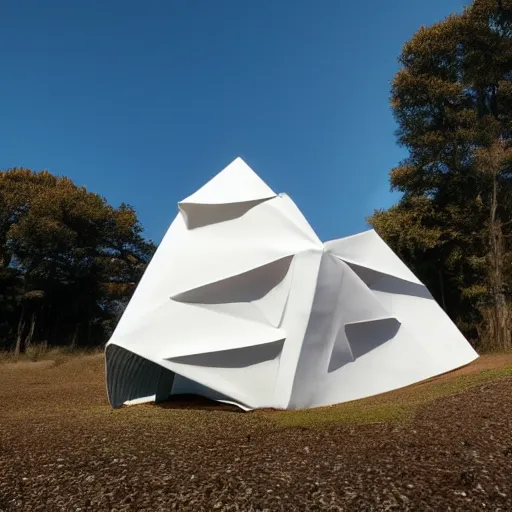 Prompt: photo of origami house