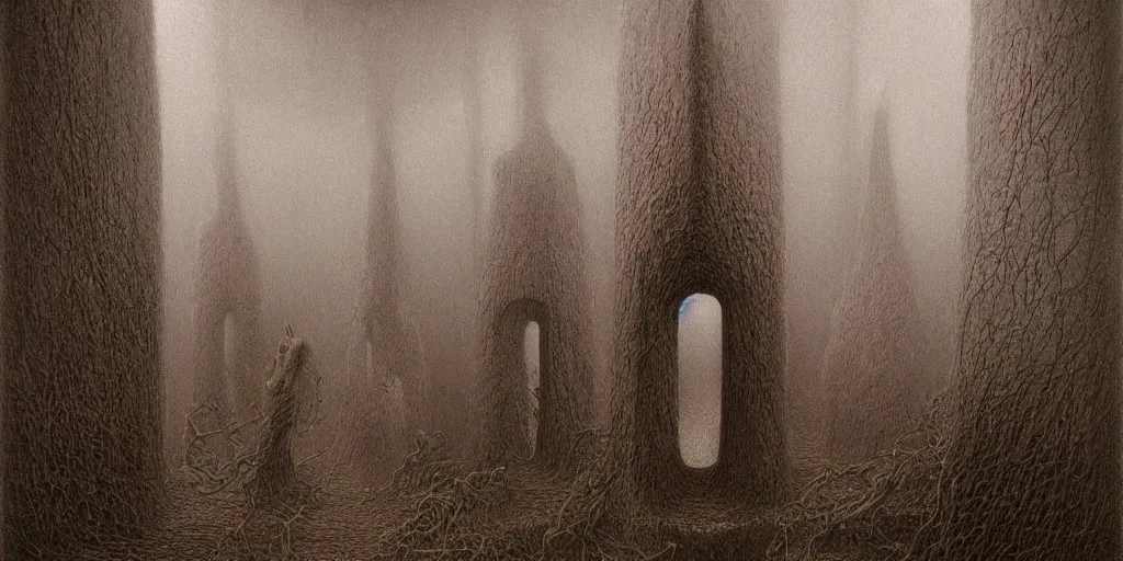 Prompt: liminal backroom afterlife by Zdzislaw Beksinski