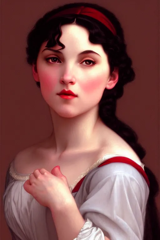 Prompt: snow white, painting by bouguereau, detailed art, artstation