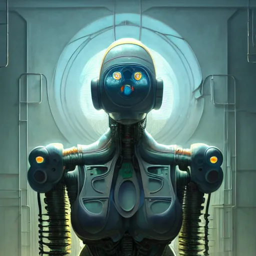 Image similar to low angle shot of a cyberpunk robot character in chernobyl, intricate, elegant, highly detailed, centered, digital painting, artstation, concept art, smooth, sharp focus, illustration, artgerm, tomasz alen kopera, peter mohrbacher, donato giancola, joseph christian leyendecker, wlop, boris vallejo