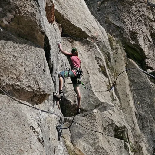 Image similar to two men rock climbing, photorealistic