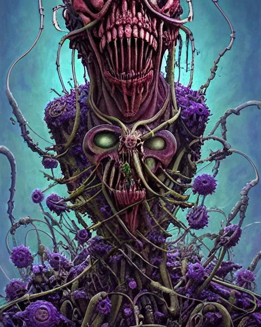 Image similar to the platonic ideal of flowers, rotting, insects and praying of cletus kasady carnage thanos dementor wild hunt chtulu mandelbulb schpongle doctor manhattan bioshock xenomorph akira, ego death, decay, dmt, psilocybin, concept art by randy vargas and zdzisław beksinski