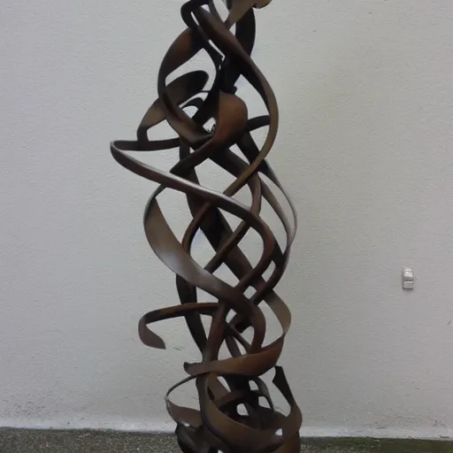 Prompt: six foot tall abstract bronze sculpture of a flame