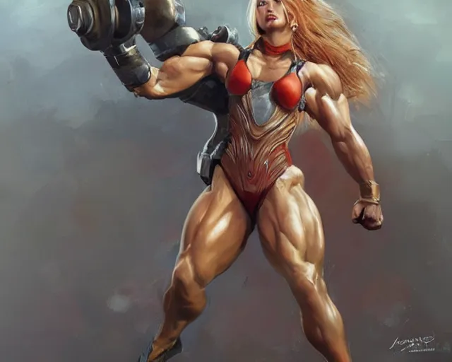 Prompt: portrait of samus aran as a very attractive female bodybuilder russian tsarevna, elegant, fantasy, hd shot, digital portrait, beautiful, artstation, comic style, by artgerm, guy denning, jakub rozalski, magali villeneuve and charlie bowater