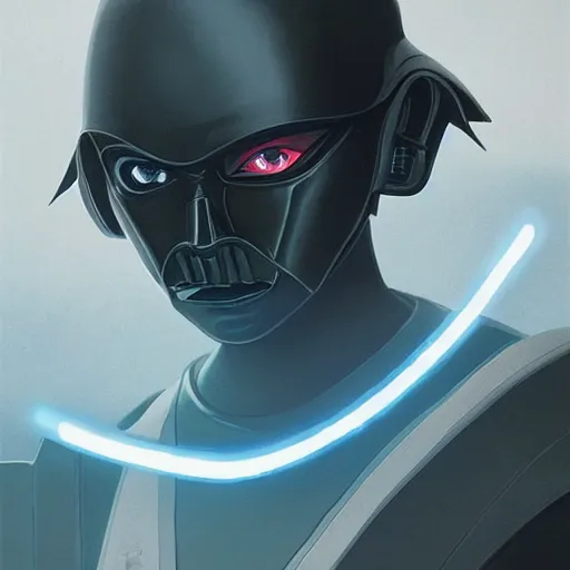 Image similar to star wars sith lord empire Rihanna profile picture by Greg Rutkowski, intricate details, futuristic, volumetric lights, streetwear, studio ghibli, Organic Painting , Matte Painting, geometric shapes, hard edges, trending on the artstation, fantasy LUT, realistic by Sachin Teng + Martin Grip + Moebius + Patrick Gleason, smooth, sharp focus, illustration, techwear, Industrial Scifi, detailed illustration, character portrait,-C 9.0