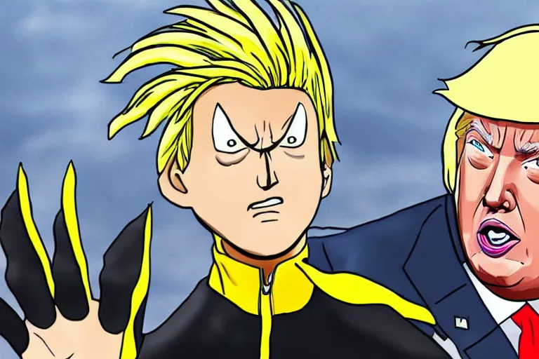 Prompt: donald trump as saitama, hd, high detailed