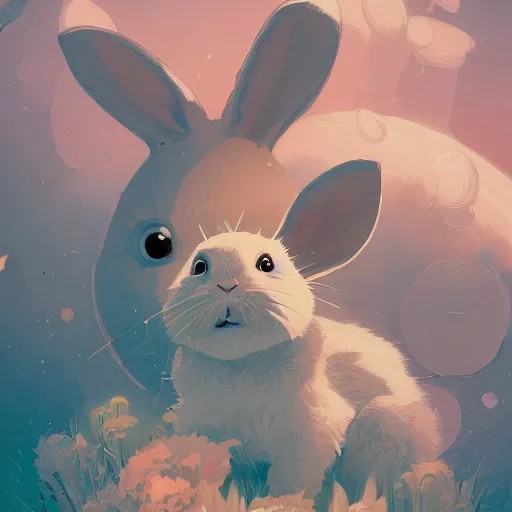 Image similar to cute rabbit by victo ngai and andreas rocha and greg rutkowski trending on artstation unreal engine 8 k hd wallpaperjpeg artifact blur