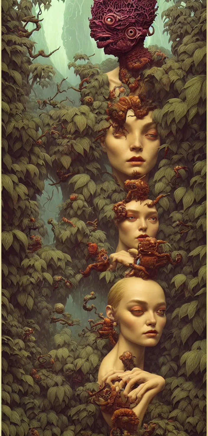 Image similar to exquisite, imaginative extremely intelligent creature poster art, humanoid, vogue, anthro, botanical illustration by casey weldon weta studio tom bagshaw james jean frank frazetta, james gurney martine johanna and simon stalenhag and chie yoshii