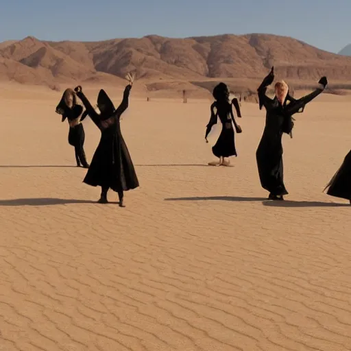 Image similar to witch dance in desert