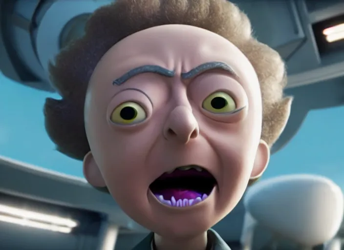 Image similar to film still of morty from rick and morty in the new scifi movie, 4 k