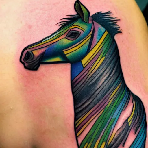 Prompt: a horse with a tattoo