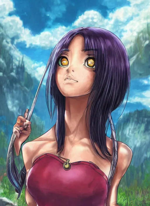 Image similar to a portrait of a character in a scenic environment by battle angel alita