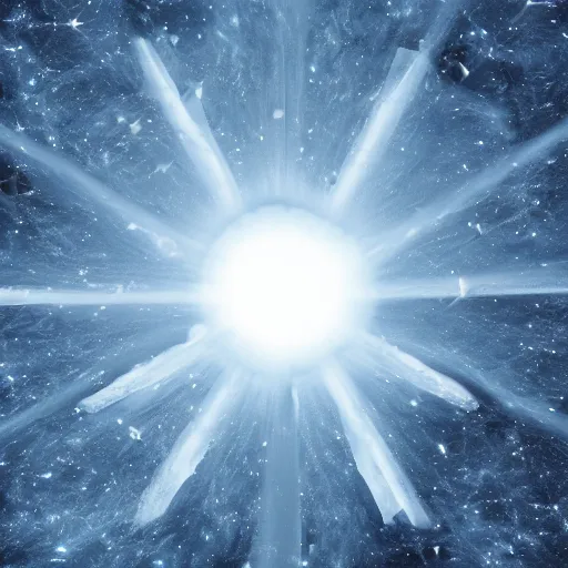 Image similar to a sun made of ice, space, 4K, realistic,