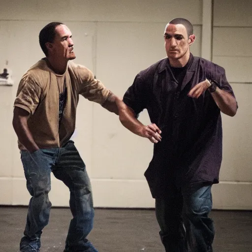 Prompt: Mike from Prison Break is dancing hip-hop